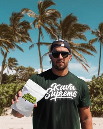 Back label details of Kavafied Kava Supreme half pound bag outlining herbal product safety guidelines.