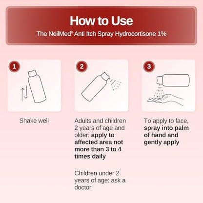 Authentic USA imported NeilMed anti-itch solution for insect bites and rashes.
