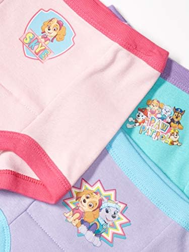 Rear view of girls Paw Patrol training underwear showing durable stitching and colorful prints