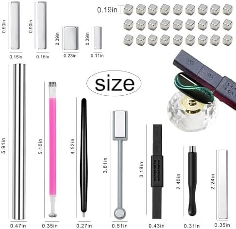 Wokoto magnetic nail tools arranged for display