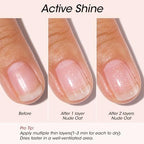 Swatch display of Gellen active glow ridge filler on natural nails