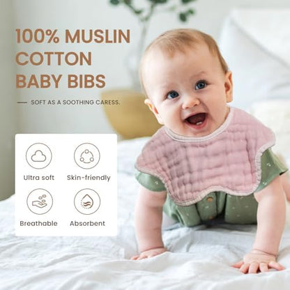 Close up shot of the MUKIN baby bib adjustable snap closure mechanism for growing infants