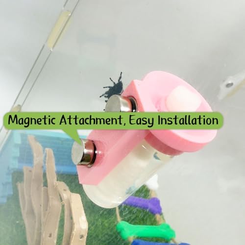 Jumping Spider Water Dispenser, Magnetic Hanging Feeder,Suitable for Jumping Spiders,Tarantulas, Praying Mantises,Arboreal Animals, and Other Small Animal Enclosure Accessories (Pink, 5ML) - Image 6