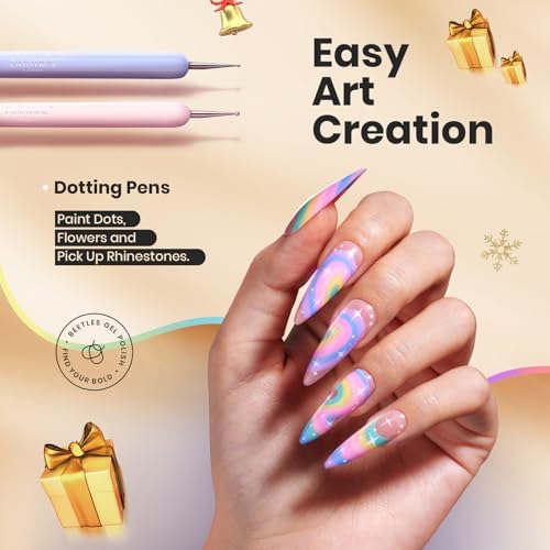 Close up of Beetles professional nail art liner brushes