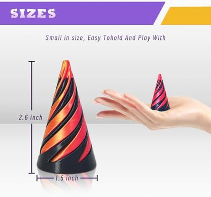 MFUERSTIC spiral cone fidget toy desktop ornament displaying the mesmerizing vortex thread optical illusion