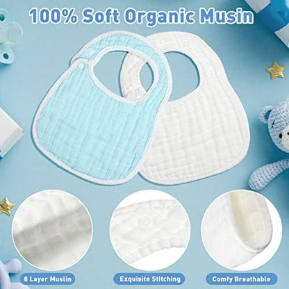 Baby bibs showing adjustable snap closure mechanism