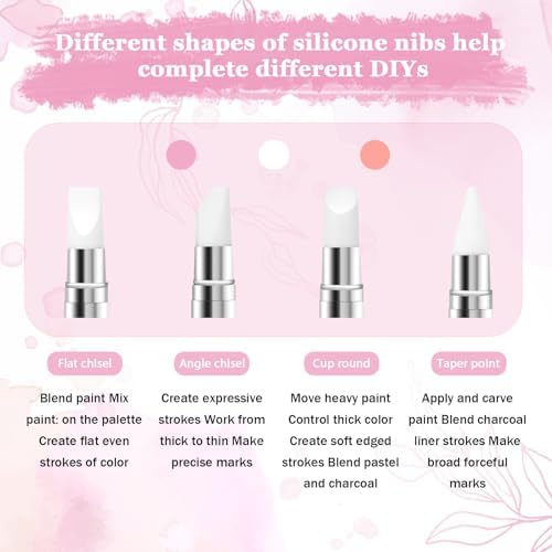 AHQiZFX nail art pen showing clear handle with pink rhinestones