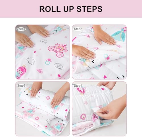 Attached princess pattern comforter coverage dimensions view