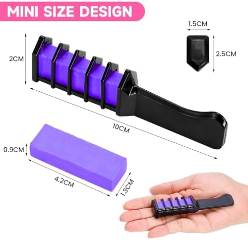 Close up of vibrant hair chalk colors in comb applicators