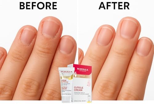 Close up of Mavala Cuticle Cream red and white box