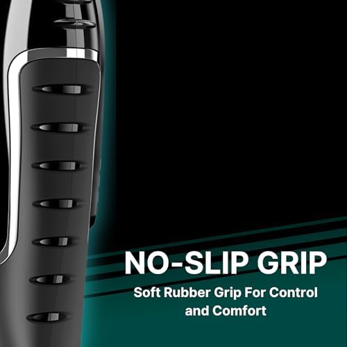 Close up of the Conair self sharpening stainless steel blades and adjustable taper control lever