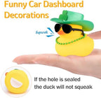 Wonuu green shamrock cowboy hat duck decoration for office table and home decor