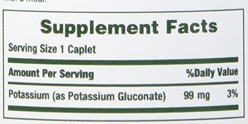 Potassium dietary supplement 100 caplets with vegetable cellulose