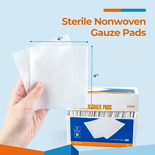 Kingstar four by four inch sterile medical sponge pads inside individual pouches