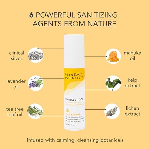 Hypoallergenic foot deodorant spray for bacteria and fungus elimination