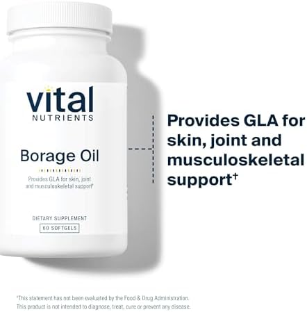Supplement facts and ingredient information on the back of the authentic imported borage oil packaging.