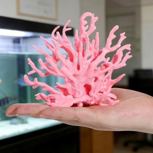 Side profile of the compact twelve centimeter artificial coral reef decoration