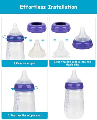 Full product contents display showing all six pieces of the premium fast flow baby bottle replacements.