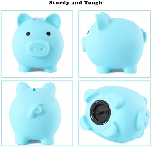 PandaEar durable pig money bank being held by a child to demonstrate the perfect compact size.