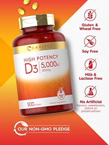 Carlyle Vitamin D3 value size bottle next to packaging box