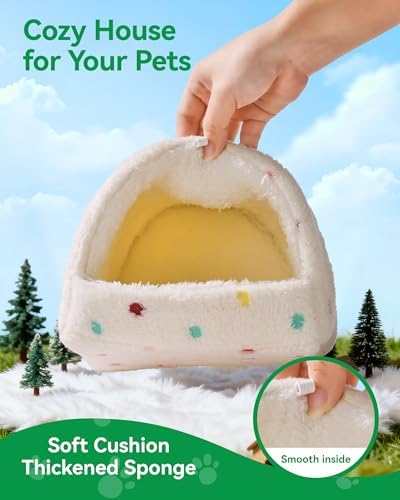 Warming Guinea Pig Hideout Guinea Pig House, Washable Hamster House, Small Animal Hideout Cage for Hamsters Chinchillas Hedgehogs Ferrets Bearded Dragons - Image 5