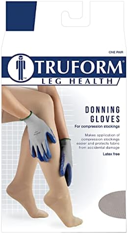 Truform medical grade donning gloves in Large size for leg support garments