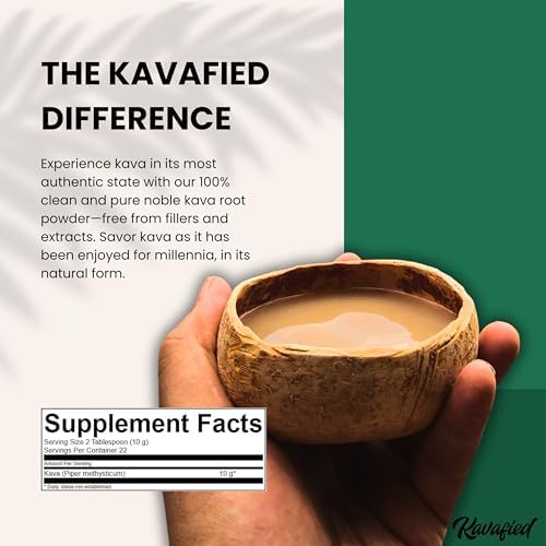 High quality whole noble kava root powder mix for stress relief and sleep support close up view.