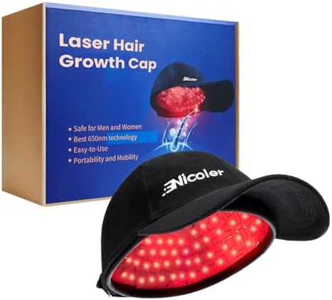 Nicoler laser cap showing red light therapy diodes