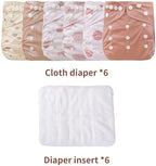 CoolaPeach baby cloth diapers paired with white microfiber inserts