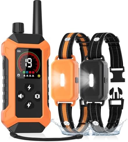 HRRVEE waterproof dog collar receiver with built in light for nighttime safety