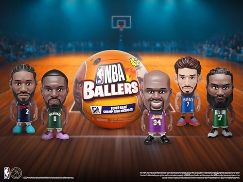 Packaging back view of 5 Surprise NBA Ballers two pack showing official licensing and safety information