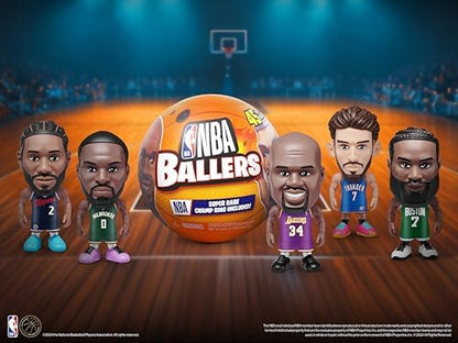 Packaging back view of 5 Surprise NBA Ballers two pack showing official licensing and safety information