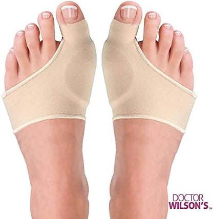 Side view of orthopedic bunion corrector sock highlighting the silicone gel pad area.