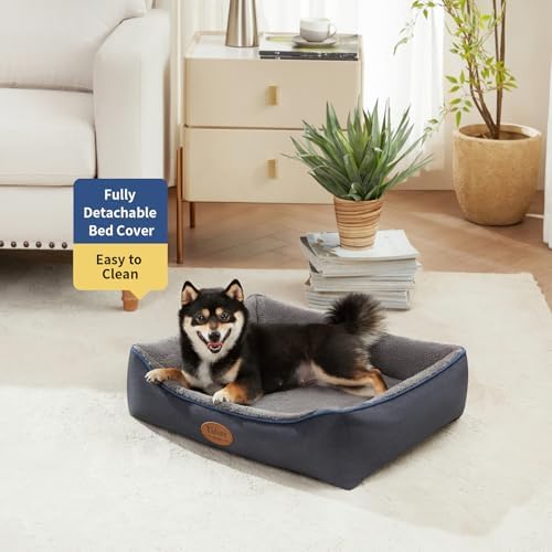 Tidore Orthopedic Dog Bed Medium Size Dog, Durable Egg Crate Foam Sofa Dog Bed with Washable Removable Cover, Waterproof Lining, Pet Beds for Medium Dogs, Navy - Image 3