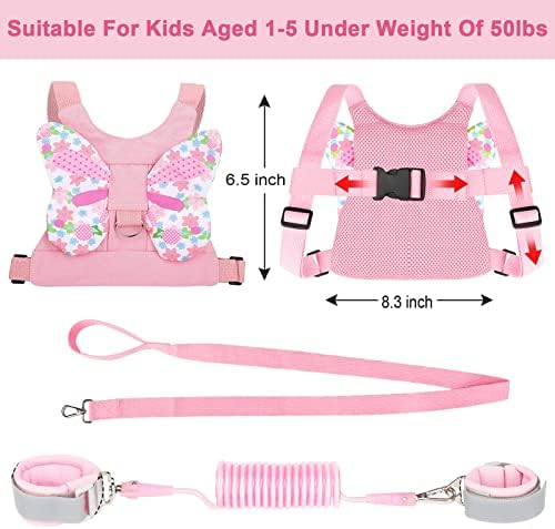 Child wearing Accmor butterfly harness and safety leash
