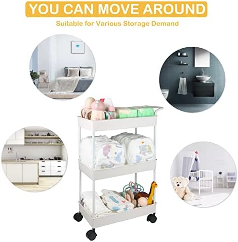 Detailed view of Volnamal nursery organizer tiers and storage capacity