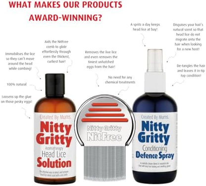 Nitty Gritty kit being used for family hair care and lice prevention