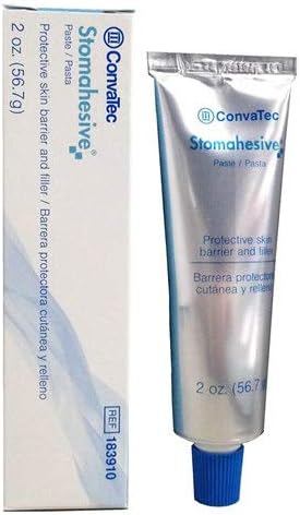 Authentic USA imported ConvaTec hydrocolloid stoma paste tube showing product label specifications and usage details