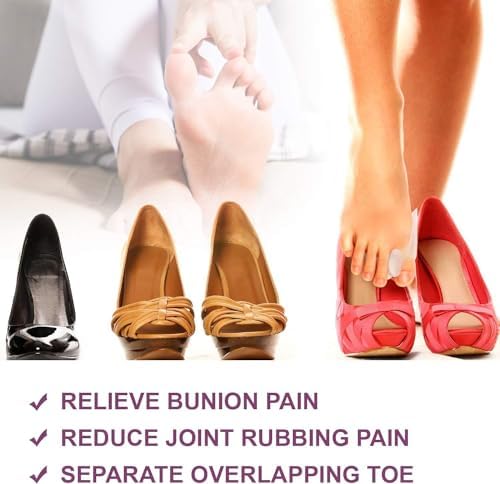 Ten pack of Promifun gel bunion shields displayed for foot pain relief.