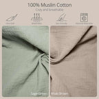 Two pack muslin cotton covers for changing pads illustrating the breathable fabric texture