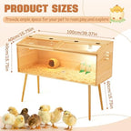 CroBlissful 40 x 16 x 16 in Brooder Kit Box for Chicken Quails Indoor Outdoor with Leg Stand Sliding Door, Bulb Set and Feeder, Baby Chicken Coops for Ducks, Hamsters, Lizards, Mice, Rat - Image 3
