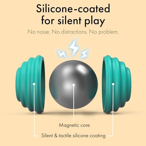 Eight high strength ferrite magnetic spheres demonstrating push pull attraction dynamics