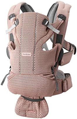 BabyBjörn 3D mesh breathable pink baby carrier with lumbar support belt