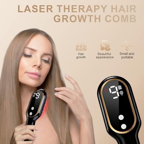 Apbier red light therapy comb side profile showing ergonomic black body