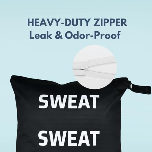 Whole Works sweat bag attached to a backpack with snap buckle.