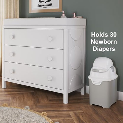 Foundations Mini Diaper Pail open lid demonstration