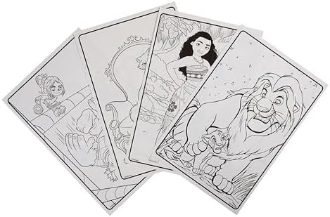 Back cover of the Crayola Disney Animation book showing various character art.