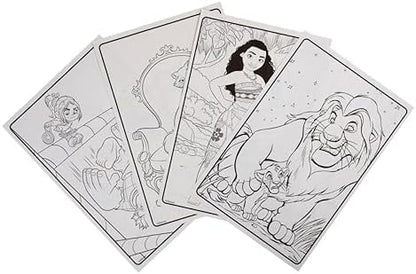 Back cover of the Crayola Disney Animation book showing various character art.