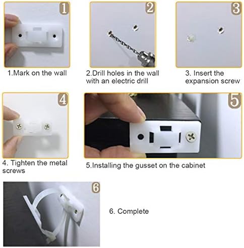 White adjustable anti-tip safety straps for dresser stability