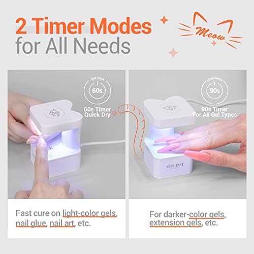 Top view of Modelones Mini UV nail light for travel